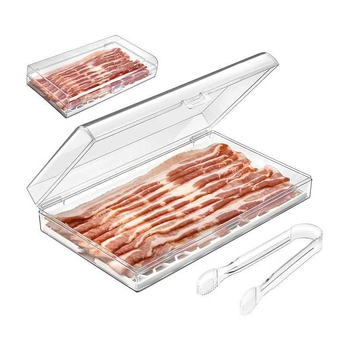 Határokon átnyúló szalonna lecsepegtető frissen tartó doboz konyhai háztartási hűtőszekrény flip tárolódoboz élelmiszer lezárt hideg tároló doboz klipszel
