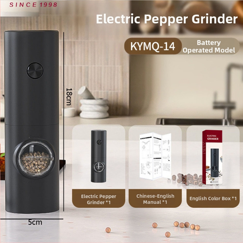 Elektrinis pipirų malūnėlis iš nerūdijančio plieno, šviežiai malti pipirai, rankinis pipiras, jūros druska, automatinis juodųjų pipirų malimas namams ir virtuvei