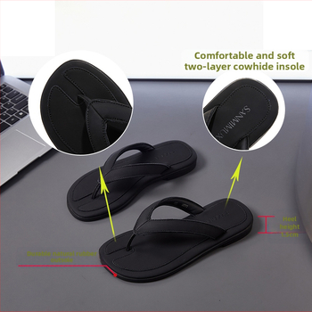 Γνήσιες δερμάτινες σαγιονάρες 2025 Καλοκαιρινά φλατ σανδάλια για εξωτερικές βόλτες Άνετες ημι-σαγιονάρες Νέες μοντέρνες παντόφλες θαλάσσης για γυναίκες