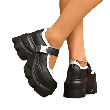 Παπούτσια Mary Jane με χοντρή σόλα 2025 Νέα πλατφόρμα εξαγωγής μεγάλου μεγέθους, μοντέρνα παπούτσια σε στυλ preppy με ασορτί χρώματα