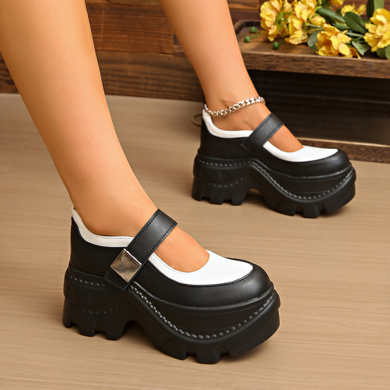 Vastag Talpú Mary Jane Cipők 2025 Új Platform Export Nagy Méretű, Színben Egyező Preppy Stílusú Mokaszinok Divatcipők