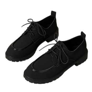 Női nagy méretű, vastag talpú mokaszinok tavaszra és őszre, új stílus vastag sarkú cipőkkel, fűzős, divatos, sokoldalú, kényelmes, brit stílusú, kis bőrcipők