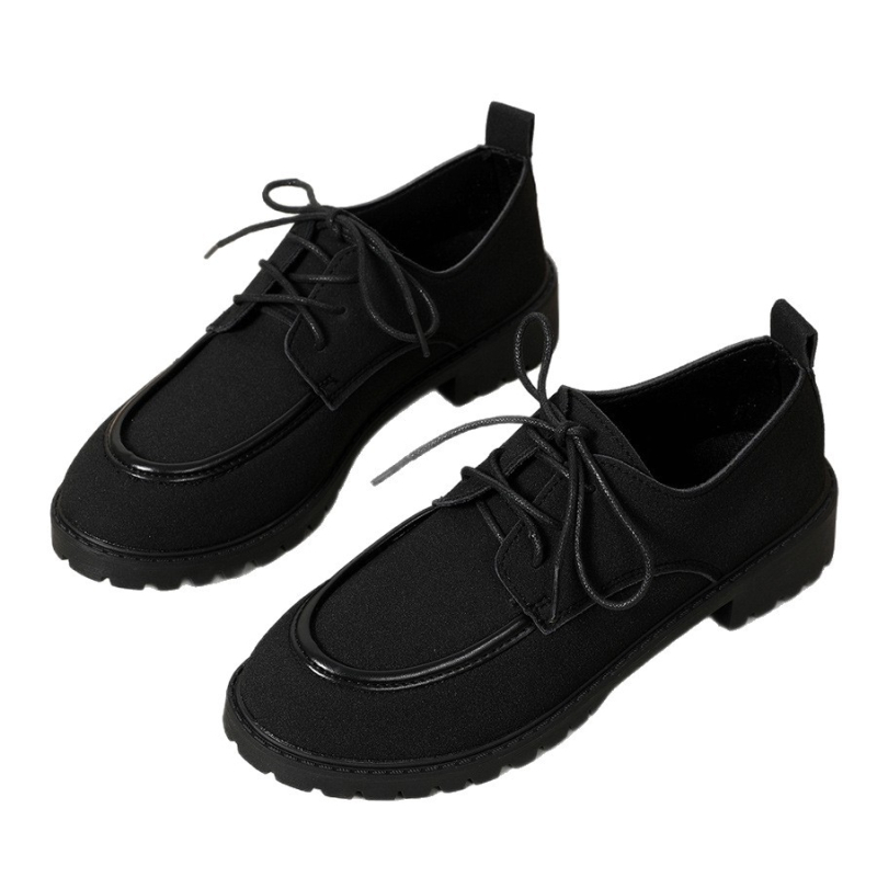 Női nagy méretű, vastag talpú mokaszinok tavaszra és őszre, új stílus vastag sarkú cipőkkel, fűzős, divatos, sokoldalú, kényelmes, brit stílusú, kis bőrcipők