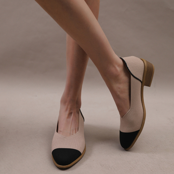 Πλεκτά παπούτσια με μαλακό πάτο από φασόλι, γυναικεία παπούτσια με επίπεδη άνοιξη, αναπνεύσιμα, ρηχά, μονόχρωμα, πριγκίπισσα