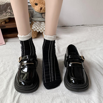 Μόδα Joker με χοντρό τακούνι, γυναικεία loafers πλατφόρμας, φθινόπωρο 2024, νέα JK ρετρό βρετανικού στιλ, παπούτσια Mary Jane