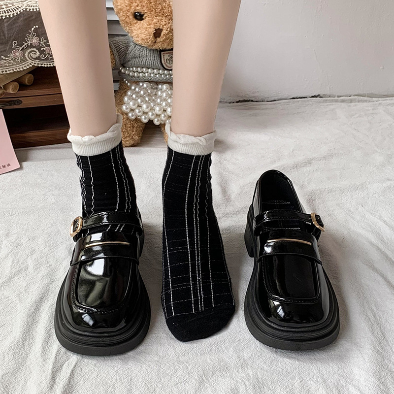 Μόδα Joker με χοντρό τακούνι, γυναικεία loafers πλατφόρμας, φθινόπωρο 2024, νέα JK ρετρό βρετανικού στιλ, παπούτσια Mary Jane