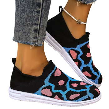 Γυναικεία παπούτσια από πλέγμα με πλέξη από ευρωπαϊκές και αμερικανικές εξαγωγές 2023, άνοιξη και φθινόπωρο, φλατ slip-on με στρογγυλή μύτη, για ζευγάρια, ελαφριά και αναπνεύσιμα.