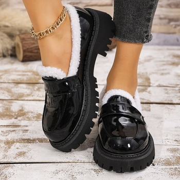 Moteriški, dideli britiški, vilnos pamušalu aptraukti batai, 2024 m. rudens ir žiemos nauji, šilti mokasinai, užsegami, dideliais dydžiais, medvilniniai batai.