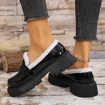 Moteriški, dideli britiški, vilnos pamušalu aptraukti batai, 2024 m. rudens ir žiemos nauji, šilti mokasinai, užsegami, dideliais dydžiais, medvilniniai batai.