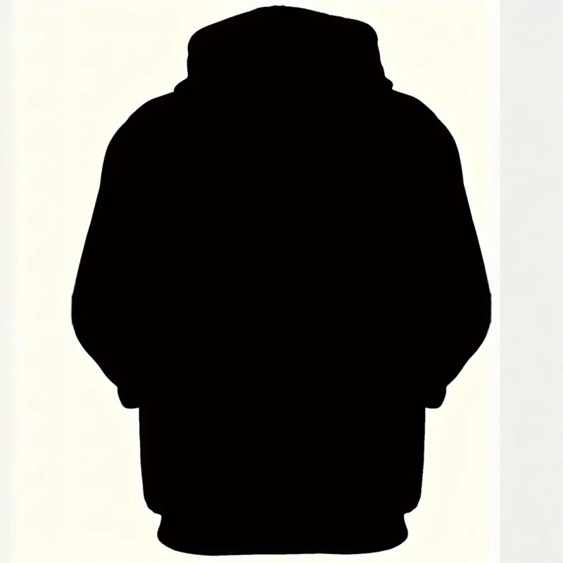 Férfi divatos, bő, hosszú ujjú, vállra akasztható, húzózsinóros, kapucnis pulóver, utcai móka, személyre szabott farmer 3D nyomtatással