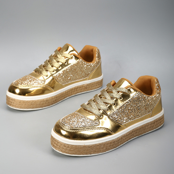 Moteriški laisvalaikio stiliaus madingi sportiniai bateliai su virve ir deimantais