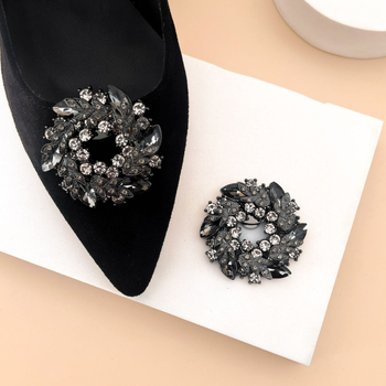 Batų segtukas su cirkoniais, kristalais ir gėlių dekoracijomis batams, papuošalams, drabužiams ir batų aksesuarams