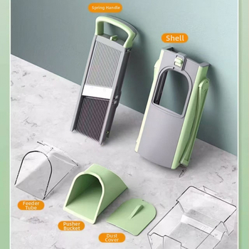 Piiriülene multifunktsionaalne köögiviljalõikur purustamiseks, viilutamiseks, tükeldamiseks, majapidamis- ja äriliseks riivimiseks, köögiköögiviljade lõikamise esemete hulgimüük