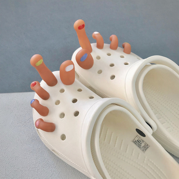 Naujos skylės batai batai trimatis pirštas juokingas kūrybingas „pasidaryk pats“ nuimamas kryžius aukštos kokybės guminiai aksesuarai batų sagtis