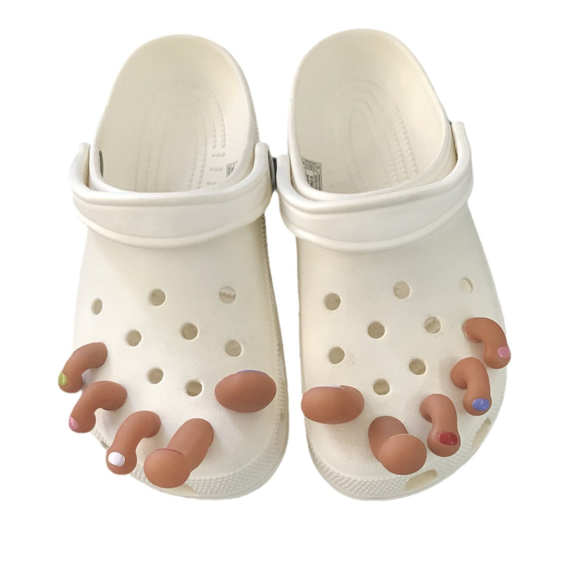 Uue auguga kingad, kolmemõõtmeline varvas, naljakas, loominguline, isetegemise, eemaldatav rist, kõrgekvaliteediline kummist aksessuaarid, kingapannal