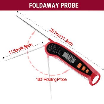 Virtuvės elektroninis kepsninės termometras iš nerūdijančio plieno, vandeniui atsparus sulankstomas maisto termometras, belaidis „Bluetooth“ maisto termometras
