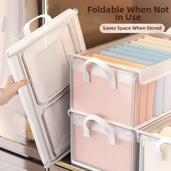 Κουτί αποθήκευσης από ατσάλι PVC με καπάκι για ρούχα και εσώρουχα, οικιακό, πτυσσόμενο, αποθήκευσης ρούχων και παντελονιών