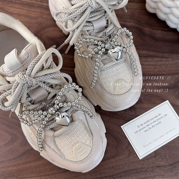 Sidabrinis karoliukų lankelis, meilės batų sagtis, madingas, universalus batų pakabukas, nišinis batų sagtis, batų aksesuarai