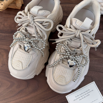 Sidabrinis karoliukų lankelis, meilės batų sagtis, madingas, universalus batų pakabukas, nišinis batų sagtis, batų aksesuarai