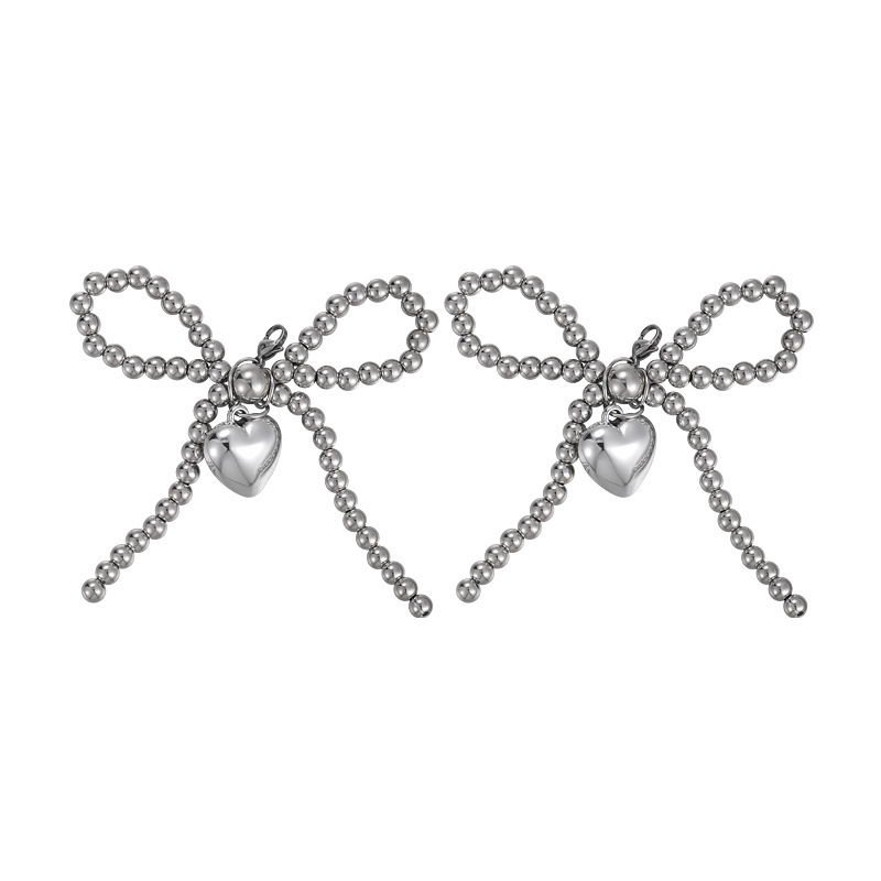 Hõbedane helmestega lipsuga kingapannal, moodne universaalne kinga ripats, niši kingapannal, kingaaksessuaarid