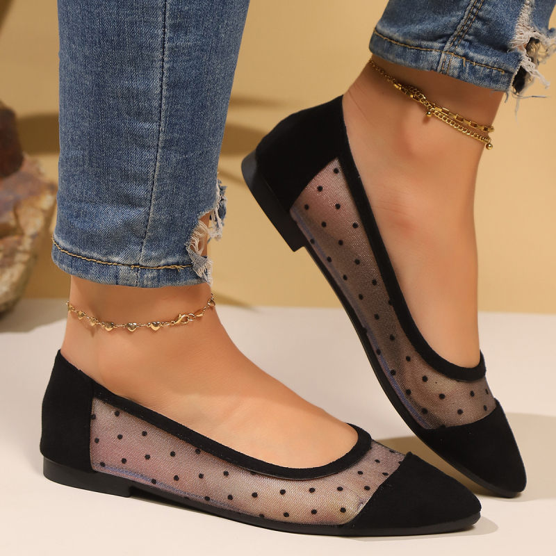 Határokon átnyúló, plus size, üreges, egyrétegű cipők, női külső viselet, 2025-ös nyár, új európai és amerikai divat, színben illeszkedő, pöttyös, alkalmi, egyrétegű cipők