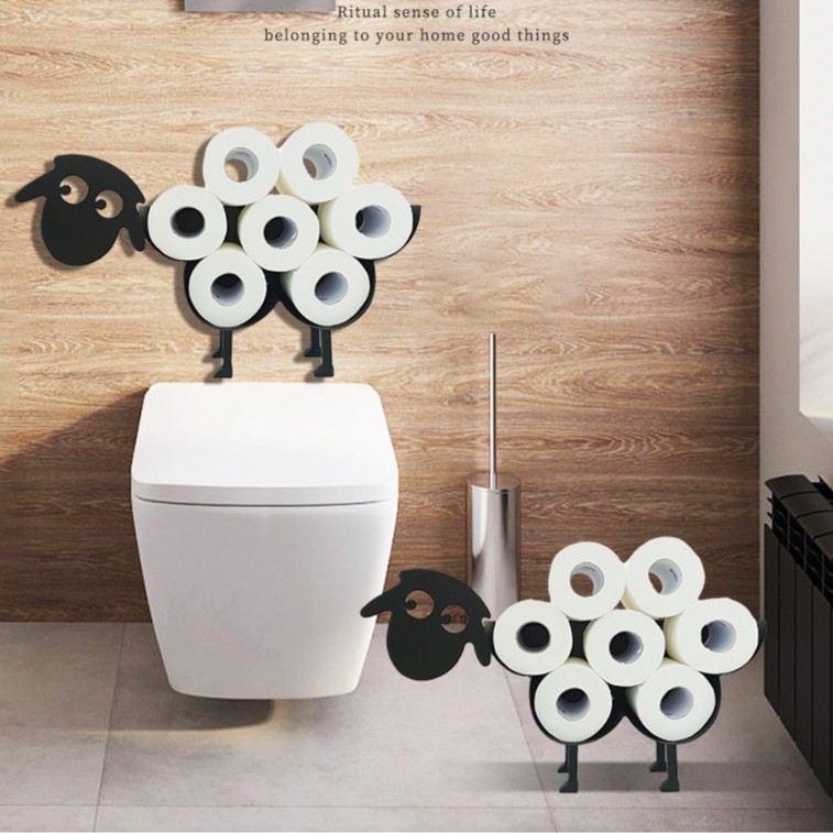 Šiaurės šalių karšto popieriaus ritinėlių laikiklis, didmeninis metalinis geležinis stalinis servetėlių laikiklis, kūrybingas, didelės akies avių laikymo stovo dekoravimas