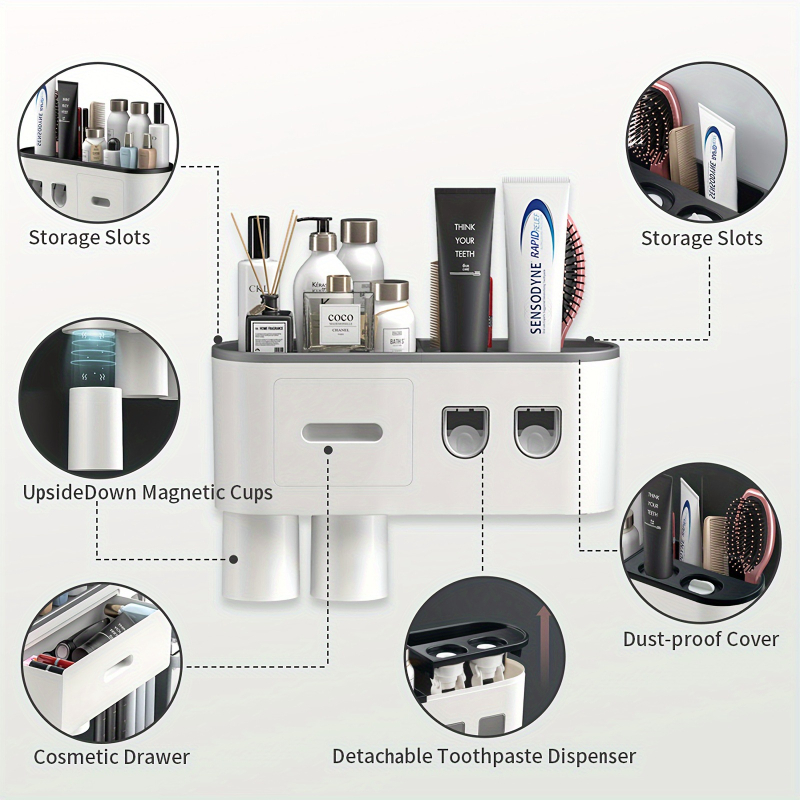 Hambaharja hoiuriiul Hambaharja tass Kurgulahtis Seinale kinnitatav tualett Mittelööv seinale kinnitatav Internetikuulus hoiukarp Hambapastaülikond