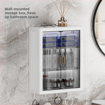 Löögivaba seinale kinnitatav hoiukapp tolmukindel veekindel tualett-tarvete hoiuriiul kosmeetika hoiukast