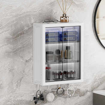 Löögivaba seinale kinnitatav hoiukapp tolmukindel veekindel tualett-tarvete hoiuriiul kosmeetika hoiukast