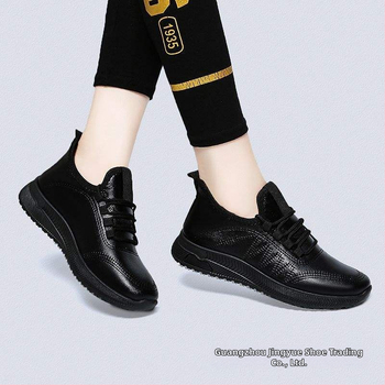 Juodi plokščiapadžiai minkštu padu, atsparūs vandeniui, atsparūs aliejui, neslystantys, ilgalaikiai stovimi batai, darbo batai, moteriški batai, profesionalūs darbo odiniai batai, moteriški batai