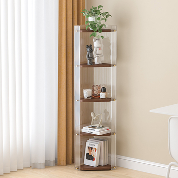 Γωνιακή ξύλινη τριγωνική βάση αποθήκευσης, νιπτήρας μπάνιου, γωνιακή βιβλιοθήκη μπάνιου, ακρυλική βάση αποθήκευσης