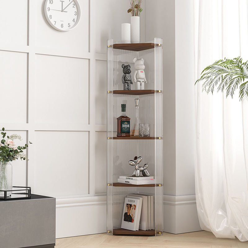 Sarok tömörfa háromszög tárolóállvány fürdőszobai mosdó kozmetikai fürdőszoba sarok könyvespolc akril tárolóállvány