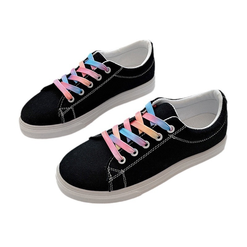 Lõuendikingad Naiste 2024. aasta uued lamedad tudengi vabaajajalatsid Korea stiilis ümara ninaga hingavad madala suuga valged kingad naistele