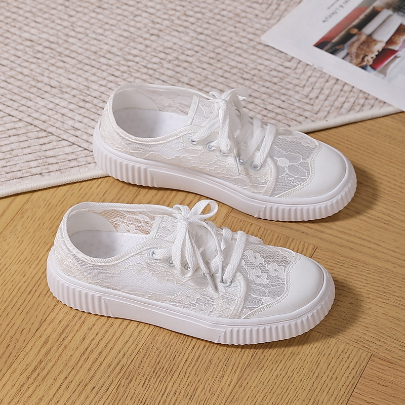 Hálós csipke üreges lélegző női cipők nyári hálós sportszandálok vékony lapos cipők fehér cipők hálós cipők