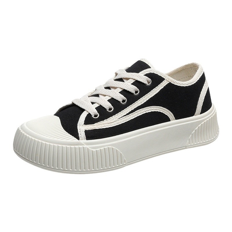 Vászoncipők nőknek 2025 tavasz és ősz új koreai divatos lapos talpú cipők diákoknak jó alkalmi sportcipők nőknek nagykereskedelemben