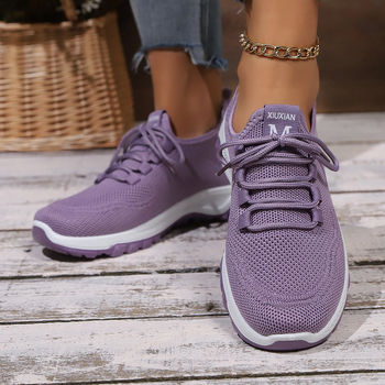 Άνοιξη και Φθινόπωρο Διασυνοριακό Εξωτερικό Εμπόριο Plus Size Casual Flying Weaving Κορδόνια Ελαφριά Άνετα Φλατ Casual Αθλητικά Παπούτσια για Γυναίκες Χονδρική