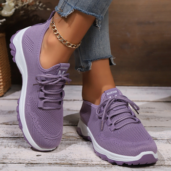 Άνοιξη και Φθινόπωρο Διασυνοριακό Εξωτερικό Εμπόριο Plus Size Casual Flying Weaving Κορδόνια Ελαφριά Άνετα Φλατ Casual Αθλητικά Παπούτσια για Γυναίκες Χονδρική