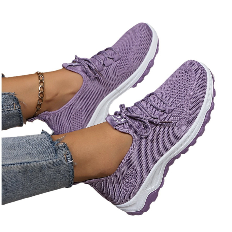 Proljetne i jesenske prekogranične vanjske trgovine, plus veličine, ležerne leteće tkanje, lagane i udobne ravne ležerne sportske cipele za žene, veleprodaja