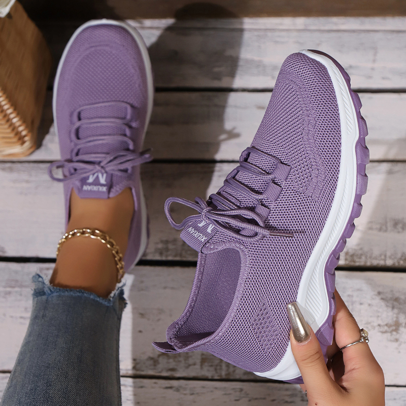 Proljetne i jesenske prekogranične vanjske trgovine, plus veličine, ležerne leteće tkanje, lagane i udobne ravne ležerne sportske cipele za žene, veleprodaja