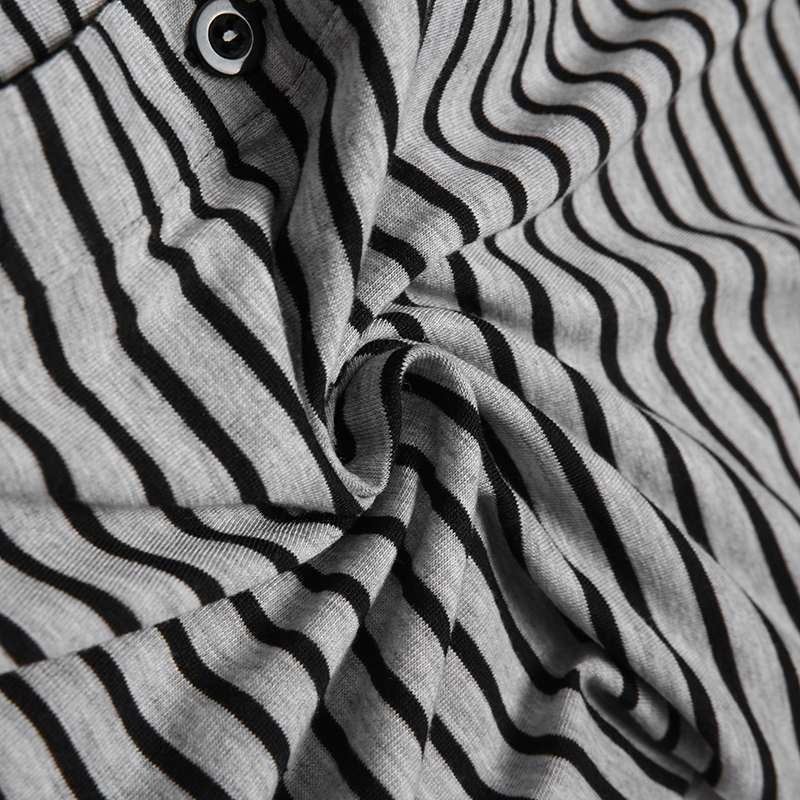 Väliskaubanduse triibuline Euroopa ja Ameerika liibuv ühes tükis pidžaama pikkade varrukatega 2025. aasta piiriülene kuum müük sügis- ja talve uued koduriided