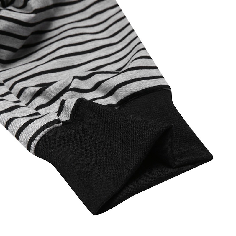 Väliskaubanduse triibuline Euroopa ja Ameerika liibuv ühes tükis pidžaama pikkade varrukatega 2025. aasta piiriülene kuum müük sügis- ja talve uued koduriided