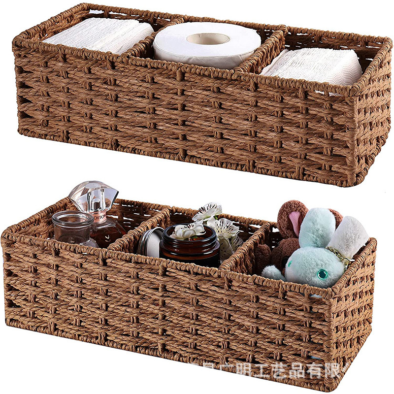 Pintas laikymo krepšelis, laikymo dėžutė raktams, užkandžių laikymo dėžutė, seklus padėklas, kosmetinis popierius, virvės laikymo krepšelis su trimis skyriais