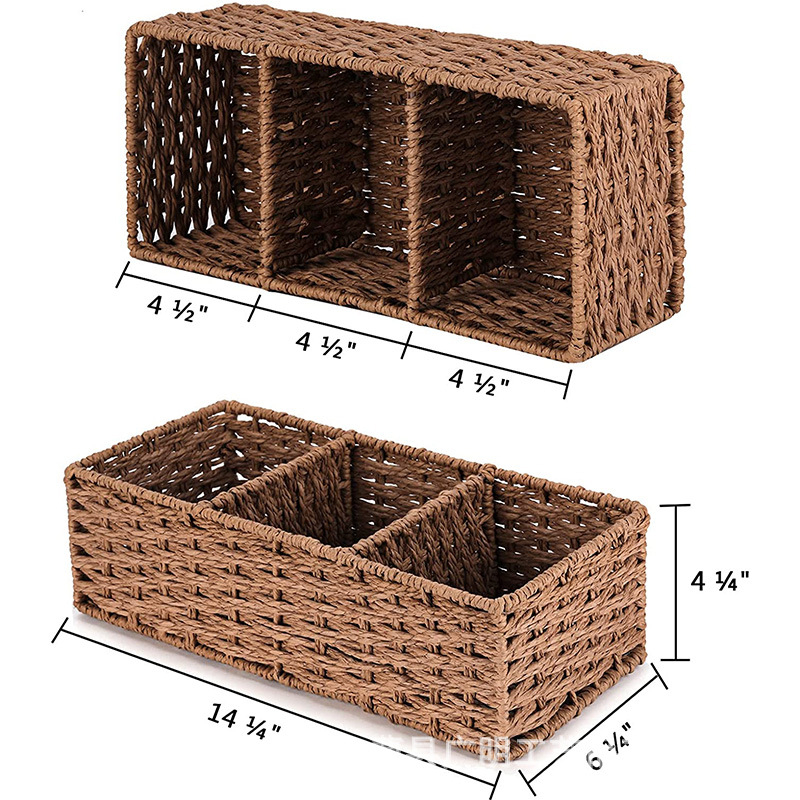 Pintas laikymo krepšelis, laikymo dėžutė raktams, užkandžių laikymo dėžutė, seklus padėklas, kosmetinis popierius, virvės laikymo krepšelis su trimis skyriais