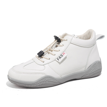 Άνοιξη 2025 Νέα Κορεάτικα Ευέλικτα Γυναικεία Παπούτσια σε Στυλ 100% Cool - Μοντέρνα Λευκά Ψηλά Παπούτσια για Φοιτητές με Χοντρές Σόλες B51-1