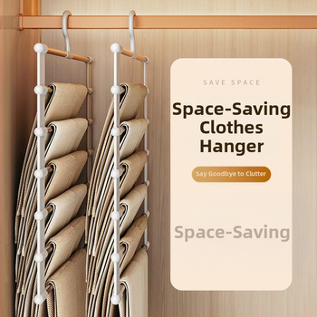 Daugiasluoksnė daugiafunkcinė kelnių lentyna namams, neslystanti besiūlė kelnių pakaba, specialus sulankstomas daiktų laikymo organizatorius