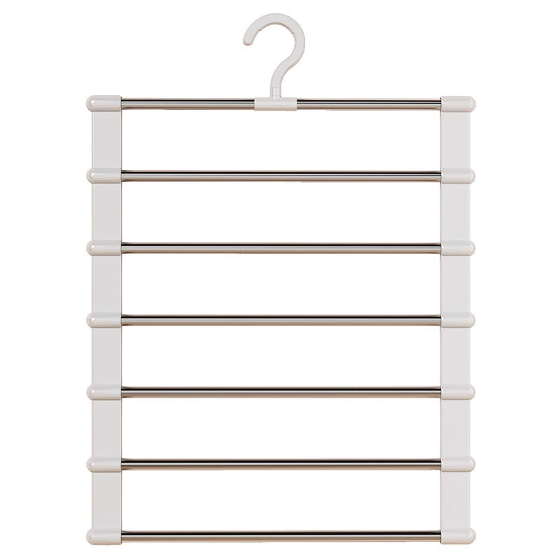 Daugiasluoksnė daugiafunkcinė kelnių lentyna namams, neslystanti besiūlė kelnių pakaba, specialus sulankstomas daiktų laikymo organizatorius