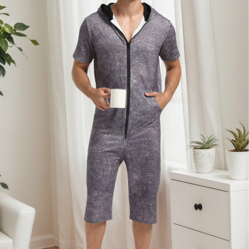 Väliskaubanduse kevad- ja suvekollektsiooni uus meeste trendikas lipsuvärvi kapuutsiga kombinesoon, õhuke kardigan, lukuga kapuutsiga lühikeste varrukatega dressipluus