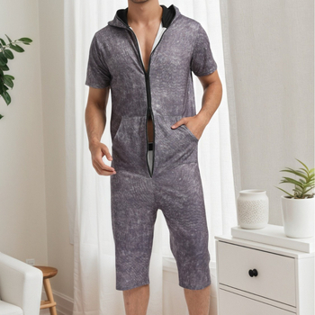 Väliskaubanduse kevad- ja suvekollektsiooni uus meeste trendikas lipsuvärvi kapuutsiga kombinesoon, õhuke kardigan, lukuga kapuutsiga lühikeste varrukatega dressipluus