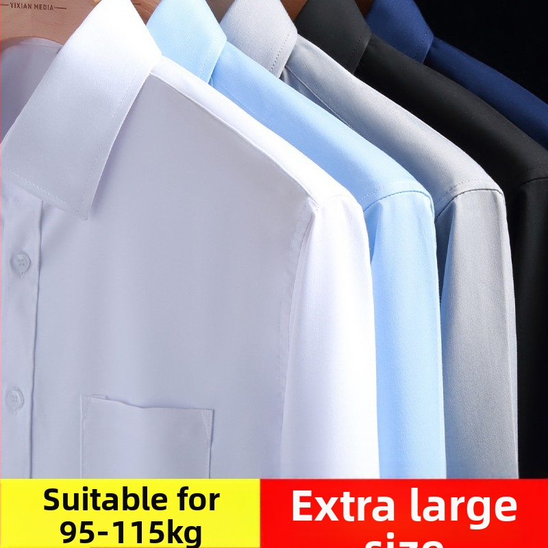 Férfi plus size hosszú ujjú ing Plus size extra large férfi fehér bő business hosszú ujjú ing