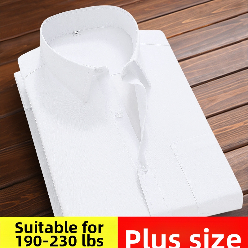 Férfi plus size hosszú ujjú ing Plus size extra large férfi fehér bő business hosszú ujjú ing